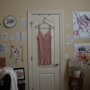 EUC light pink stretch cotton bodycon mini dress